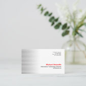 ストライプな銀製の名刺 名刺 (スタンド正面)