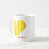ストライプな黄色3を薄くして下さい コーヒーマグカップ (正面左)