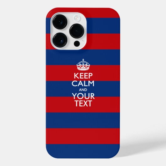 ストライプにあなただけのKEEP CALM とテキストを iPhoneケース (裏面)