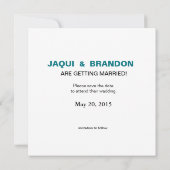 ストライプにアンカー Save the Date | ティール ホワイト セーブザデート (裏面)