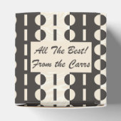 ストライプにサークル - チャコールクリームハート フェイバーボックス (上部)