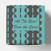 ストライプにドット - チャコール ブルー アクア ハート フェイバーボックス (上部)