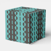 ストライプにドット - チャコール ブルー アクア ハート フェイバーボックス (裏面サイド)