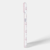 ストライプにピンクのコケットボウモノグラム Case-Mate iPhoneケース (裏面 / 左)