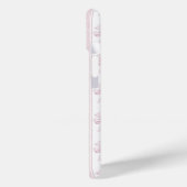 ストライプにピンクのコケットボウモノグラム Case-Mate iPhoneケース (裏面 / 左)