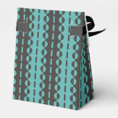 ストライプに円形 - チャコール ブルー アクア テント フェイバーボックス (裏面サイド)