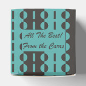 ストライプに円 - チャコールアクアブルー クラシック フェイバーボックス (上部)