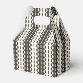 ストライプに円 - チャコールクリームの切妻 フェイバーボックス (裏面サイド)