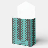 ストライプに円 - チャコールブルーアクアテント フェイバーボックス (オープン)