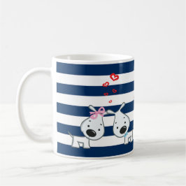 ストライプに愛のキュン♥キュン犬-Personalized コーヒーマグカップ