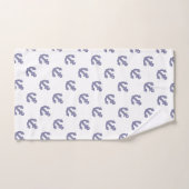 ストライプのいかりリピート白 バスタオルセット (ハンドタオル)