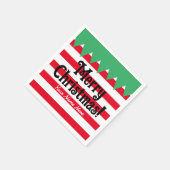 ストライプのおもしろい小妖精や小人カスタムパーティー スタンダードカクテルナプキン (角)