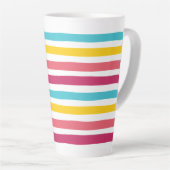 ストライプのお菓子!可愛いおもしろい カラフル カフェラテマグ (右アングル)
