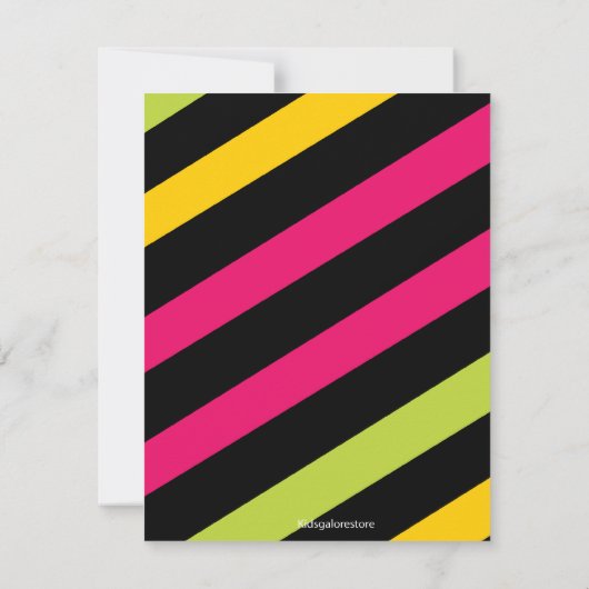 、ストライプのかわいい、アーケードの誕生日の男の子は感謝していしています サンキューカード (裏面)