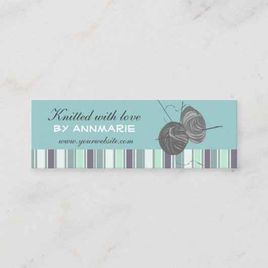 ストライプのでエレガントなハンドメイドの技術のハンドメイドの編み物 スキニー名刺 (正面)