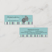 ストライプのでエレガントなハンドメイドの技術のハンドメイドの編み物 スキニー名刺 (正面/裏面)