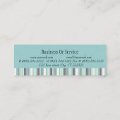 ストライプのでエレガントなハンドメイドの技術のハンドメイドの編み物 スキニー名刺 (裏面)