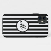 ストライプのでストライプな白黒カスタムなモノグラム Case-Mate iPhoneケース (裏面(横))