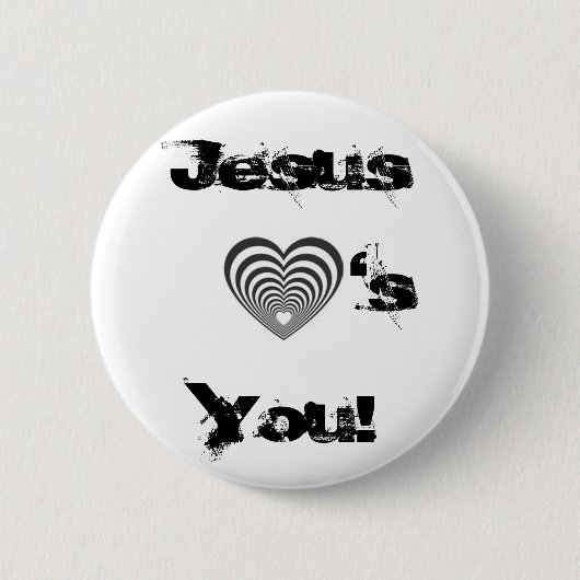 ストライプので黒いハート、JesusYou! 、「s 缶バッジ (正面)