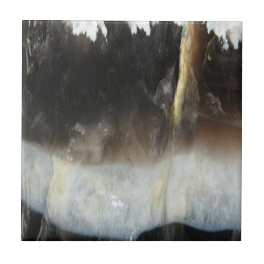 ストライプので黒い瑪瑙、クールでユニークな自然の石 タイル (正面)