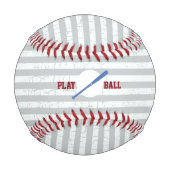 ストライプのとパーソナライズされた 野球ボール (裏面)