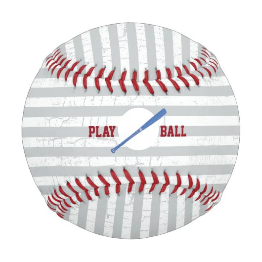 ストライプのとパーソナライズされた 野球ボール (裏面)