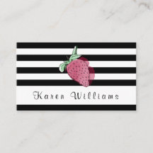 ストライプのないちごのロゴの名刺