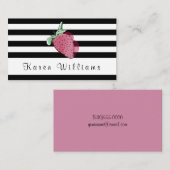 ストライプのないちごのロゴの名刺 名刺 (正面/裏面)