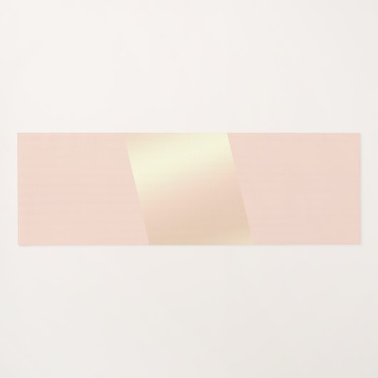 ストライプのなエレガントでモダンなひよこの赤面のピンクのバラの金ゴールド ヨガマット (裏面(横))