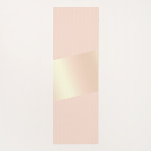 ストライプのなエレガントでモダンなひよこの赤面のピンクのバラの金ゴールド ヨガマット (裏面)