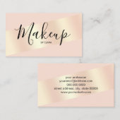 ストライプのなエレガントでモダンなひよこの赤面のピンクのバラの金ゴールド 名刺 (正面/裏面)