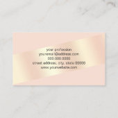 ストライプのなエレガントでモダンなひよこの赤面のピンクのバラの金ゴールド 名刺 (裏面)