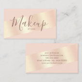 ストライプのなエレガントでモダンなひよこの赤面のピンクのバラの金ゴールド 名刺 (正面/裏面)