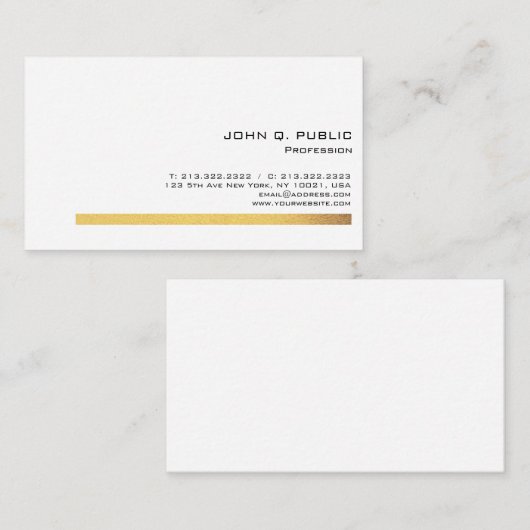 ストライプのなエレガントな専門のモダンな金ゴールドの一見 名刺 (正面/裏面)