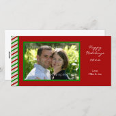 ストライプのなクリスマスの写真カード シーズンカード (正面/裏面)