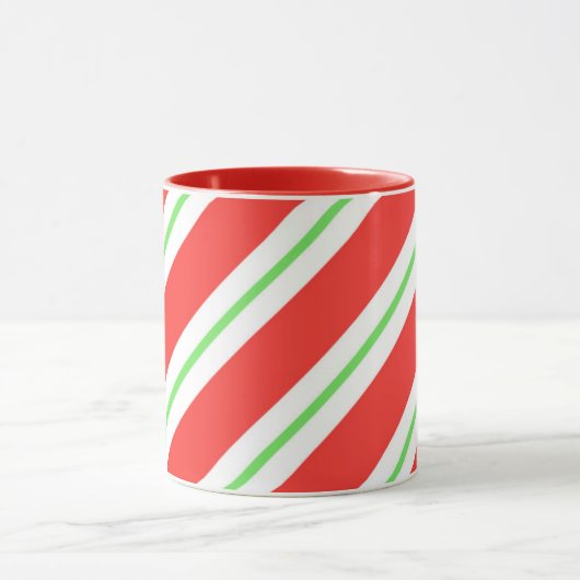 ストライプのなクリスマスマグキャンデーの杖 マグカップ (中央)