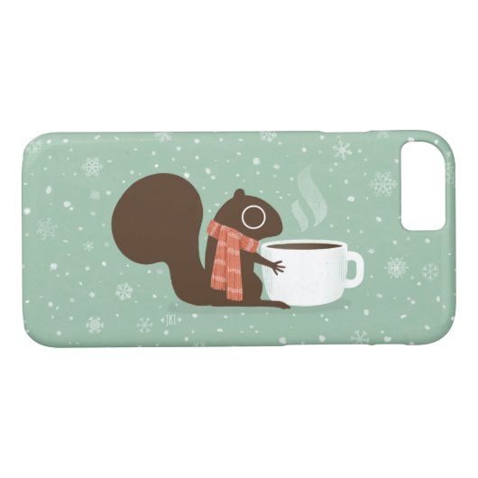 ストライプのなスカーフを持つリスのコーヒー恋人 Case-Mate iPhoneケース (裏面(横))