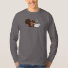 ストライプのなスカーフを持つリスのコーヒー恋人