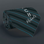 ストライプのなバスケットボールのコーチの署名の名前のティール（緑がかった色） ネクタイ<br><div class="desc">ティール（緑がかった色）のストライプのなタイはスポーツを愛するバスケットボールのコーチに合いました。 それはあなたののためのタイそして点の最下の半分またはそれの下のあなたのギフトの受け手の署名の名前の単語のコーチを特色にします。</div>