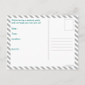 ストライプのなパジャマ・パーティー インビテーションポストカード (裏面)