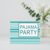 ストライプのなパジャマ・パーティー インビテーションポストカード (スタンド正面)