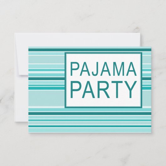 ストライプのなパジャマ・パーティー 招待状 (正面)