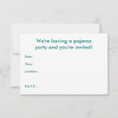 ストライプのなパジャマ・パーティー 招待状 (裏面)