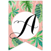 ストライプのなピンクnの黒いブライダルシャワーのフラミンゴの葉