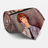 ストライプのなブラウスのModiglianiのポートレートの若い女の子 ネクタイ (ロール)