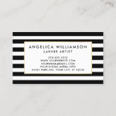 ストライプのなブラシの原稿の花のピンクの鞭 名刺 (裏面)