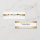 ストライプのなモダンでエレガントでフェイクな金ゴールドホイル スキニー名刺 (正面/裏面)