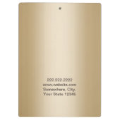ストライプのなモダンなレースの金ゴールド クリップボード (裏面)
