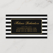 ストライプのな卒業のネットワーキングの金ゴールドのピンクの花柄 名刺 (裏面)