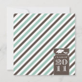 ストライプのな卒業の発表のテンプレート 招待状 (裏面)